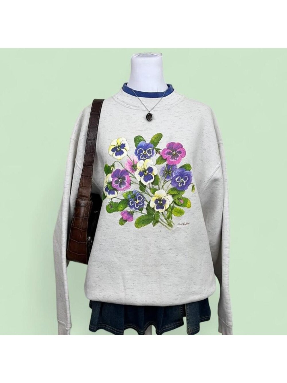 90s flora cottagecore granny graphic sweatshirt